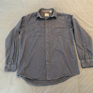 Red Head Workhorse Shirt Mens Large Blue Chambray Button Front Long Sleeve